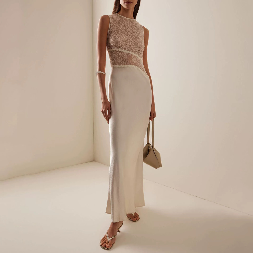 ZARA Sexy Cutout Bodycon Sheer Sequin Lace Evening Gown